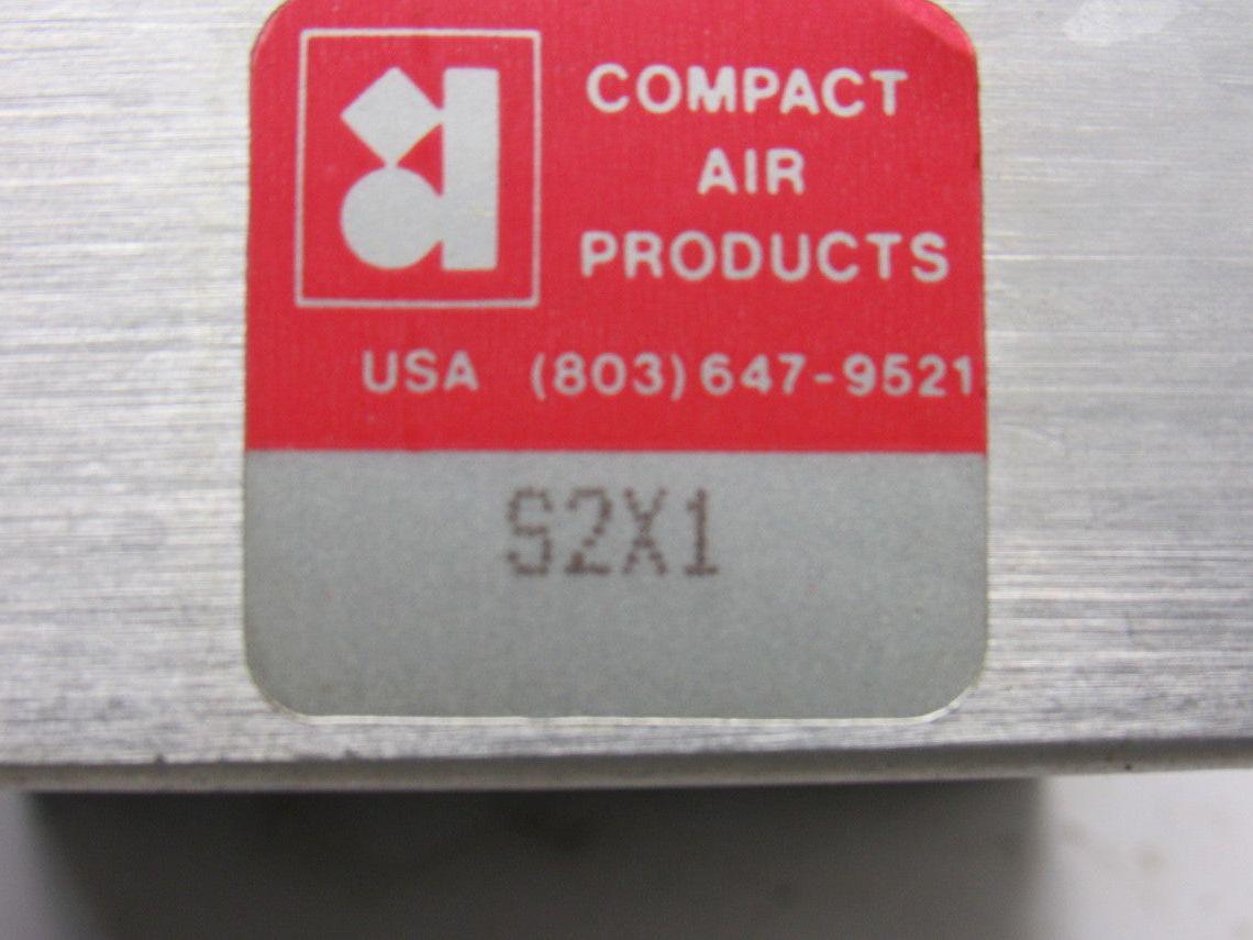 Compact Air Products S2X1 2-1/2" Square Bore Air Cylinder 1" Stroke
