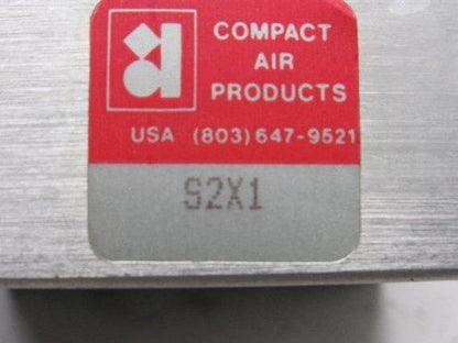 Compact Air Products S2X1 2-1/2" Square Bore Air Cylinder 1" Stroke