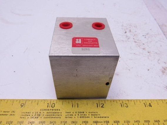 Compact Air Products S2X1 2-1/2" Square Bore Air Cylinder 1" Stroke
