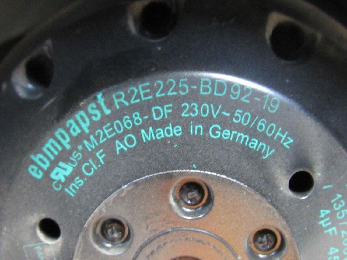 Ebmpapst R2E225-BD92-19 230V 50/60Hz 2950RPM Backward Curved Centrifugal Fan