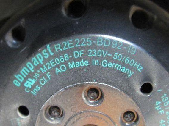 Ebmpapst R2E225-BD92-19 230V 50/60Hz 2950RPM Backward Curved Centrifugal Fan