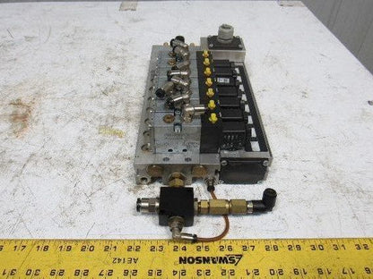 Rexroth 5777060220 5/2 Single Solenoid Valve Bank Manifold 24VDC Coil