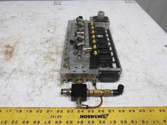 Rexroth 5777060220 5/2 Single Solenoid Valve Bank Manifold 24VDC Coil