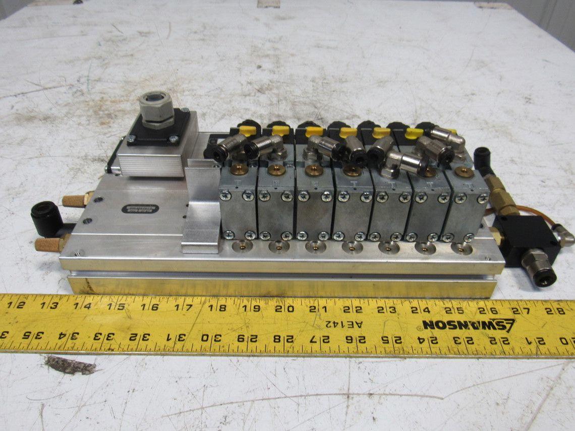 Rexroth 5777060220 5/2 Single Solenoid Valve Bank Manifold 24VDC Coil