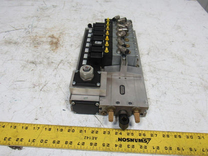 Rexroth 5777060220 5/2 Single Solenoid Valve Bank Manifold 24VDC Coil