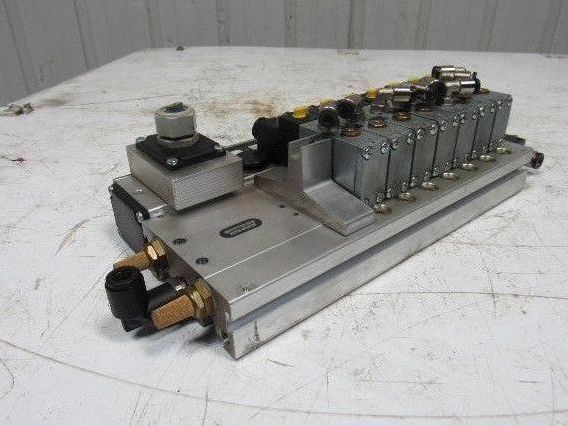 Rexroth 5777060220 5/2 Single Solenoid Valve Bank Manifold 24VDC Coil