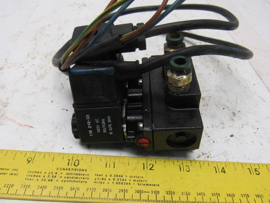 Aro A212SS-120-A 4/2Way Solenoid Operated Air Valve Assembly 120V Coil