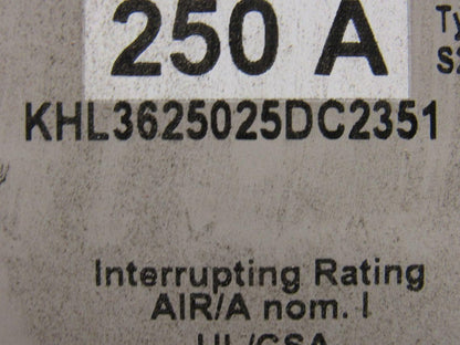 Square D KHL3625025DC2351 250A 3 Pole Circuit Breaker 500V DC