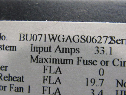 Libert BU071WGAGS060272 Liebert Upflow liquid Cooled AC 460v 3Ph