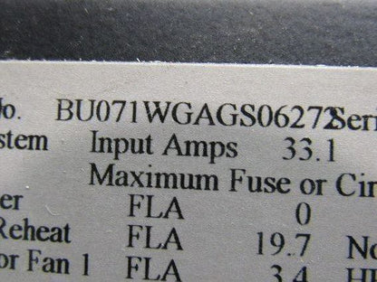 Libert BU071WGAGS060272 Liebert Upflow liquid Cooled AC 460v 3Ph