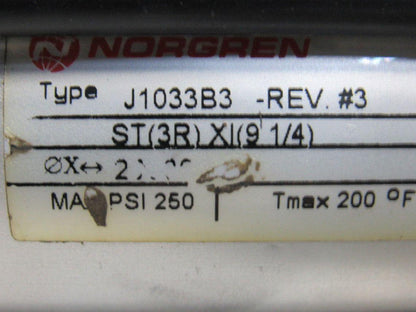 Norgren J1033B Rev #3 Pneumatic Air Tie-Rod Cylinder 2" Bore 26-3/4" Stroke