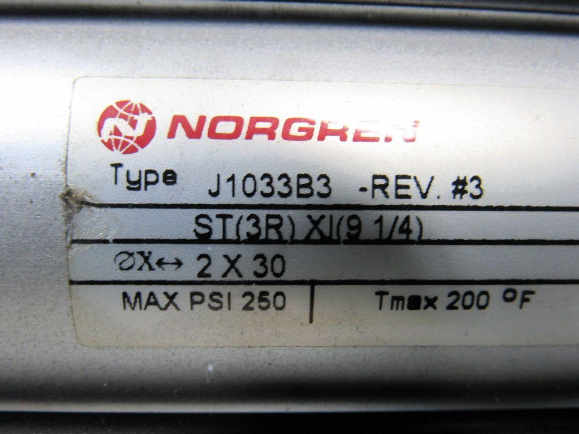 Norgren J1033B3 Rev #3 Pneumatic Air Tie-Rod Cylinder 2" Bore 26-3/4" Stroke