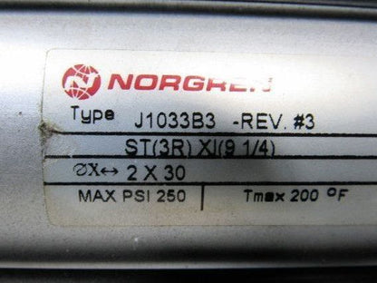 Norgren J1033B3 Rev #3 Pneumatic Air Tie-Rod Cylinder 2" Bore 26-3/4" Stroke