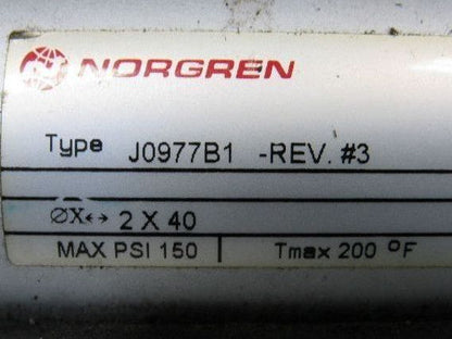 Norgren J0977B1 Pneumatic Air Tie-Rod Cylinder 2" Bore 40" Stroke