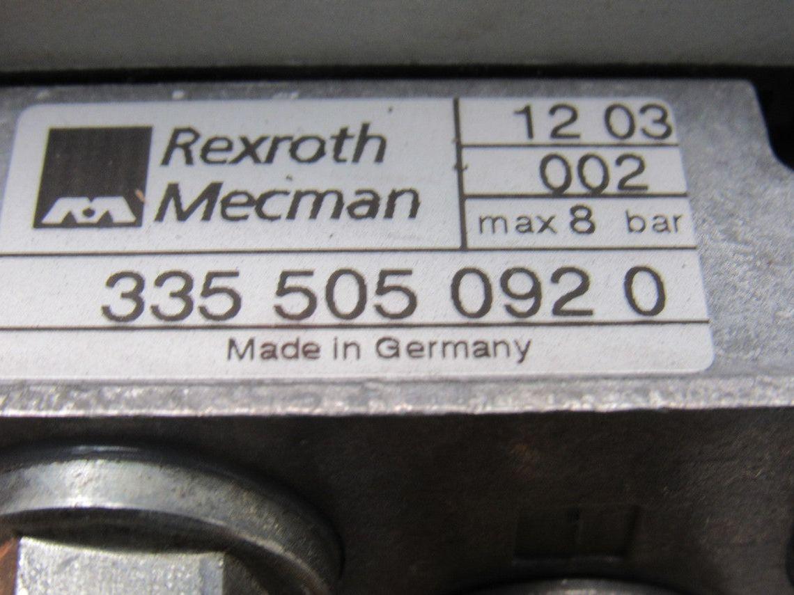 Rexroth 335 505 0920 Pneumatic Valve Manifold Assembly 576 360 020 0