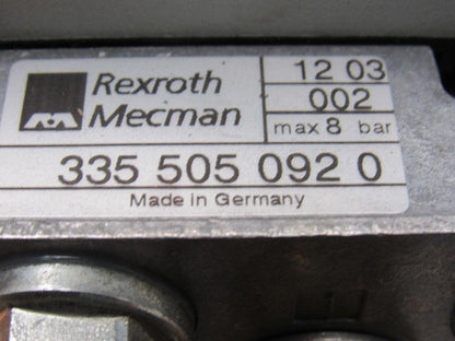 Rexroth 335 505 0920 Pneumatic Valve Manifold Assembly 576 360 020 0