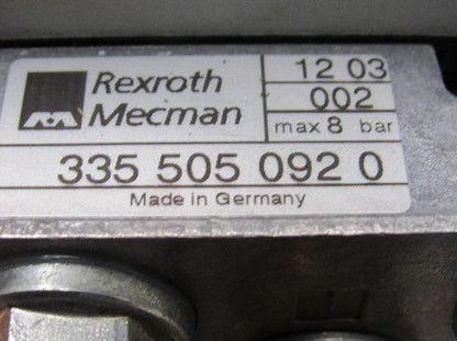 Rexroth 335 505 0920 Pneumatic Valve Manifold Assembly 576 360 020 0