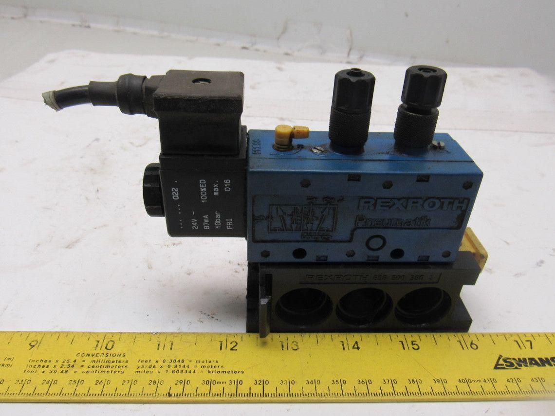 Rexroth  P-031163-00005 5/2 Position Solenoid Control Valve 24V Coil W/Manifold