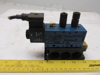 Rexroth  P-031163-00005 5/2 Position Solenoid Control Valve 24V Coil W/Manifold