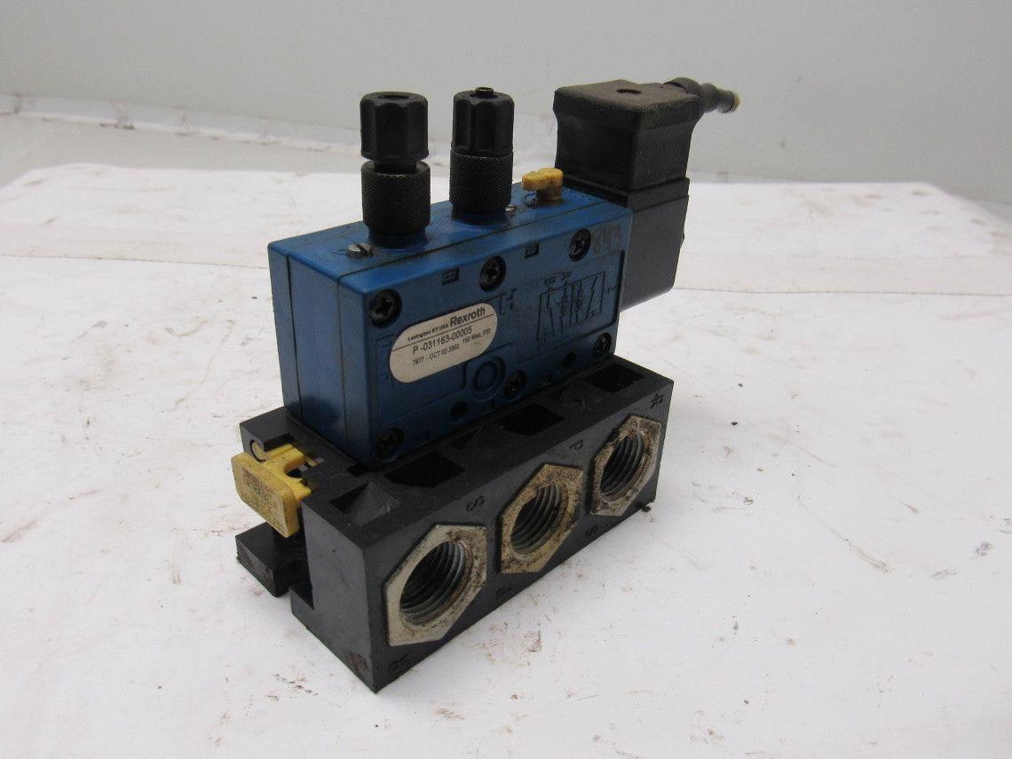 Rexroth  P-031163-00005 5/2 Position Solenoid Control Valve 24V Coil W/Manifold