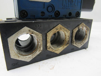 Rexroth  P-031163-00005 5/2 Position Solenoid Control Valve 24V Coil W/Manifold