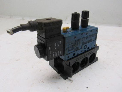Rexroth  P-031163-00005 5/2 Position Solenoid Control Valve 24V Coil W/Manifold