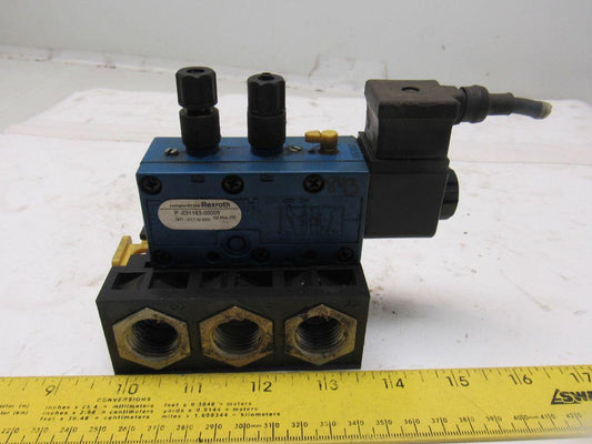 Rexroth  P-031163-00005 5/2 Position Solenoid Control Valve 24V Coil W/Manifold