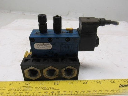 Rexroth  P-031163-00005 5/2 Position Solenoid Control Valve 24V Coil W/Manifold