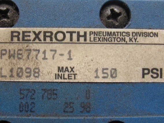 Rexroth PW67707-1 Pneumatic Valve 24VDC Coil W/Manifold Block