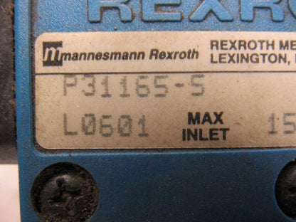 Rexroth P31165-5 Pneumatic Valve 24VDC Coil W/Manifold Block