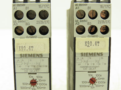 Siemens 7PU4620-2BN20 Time Delay Relay Module Off Delay 10sec -100 hour Lot of 2