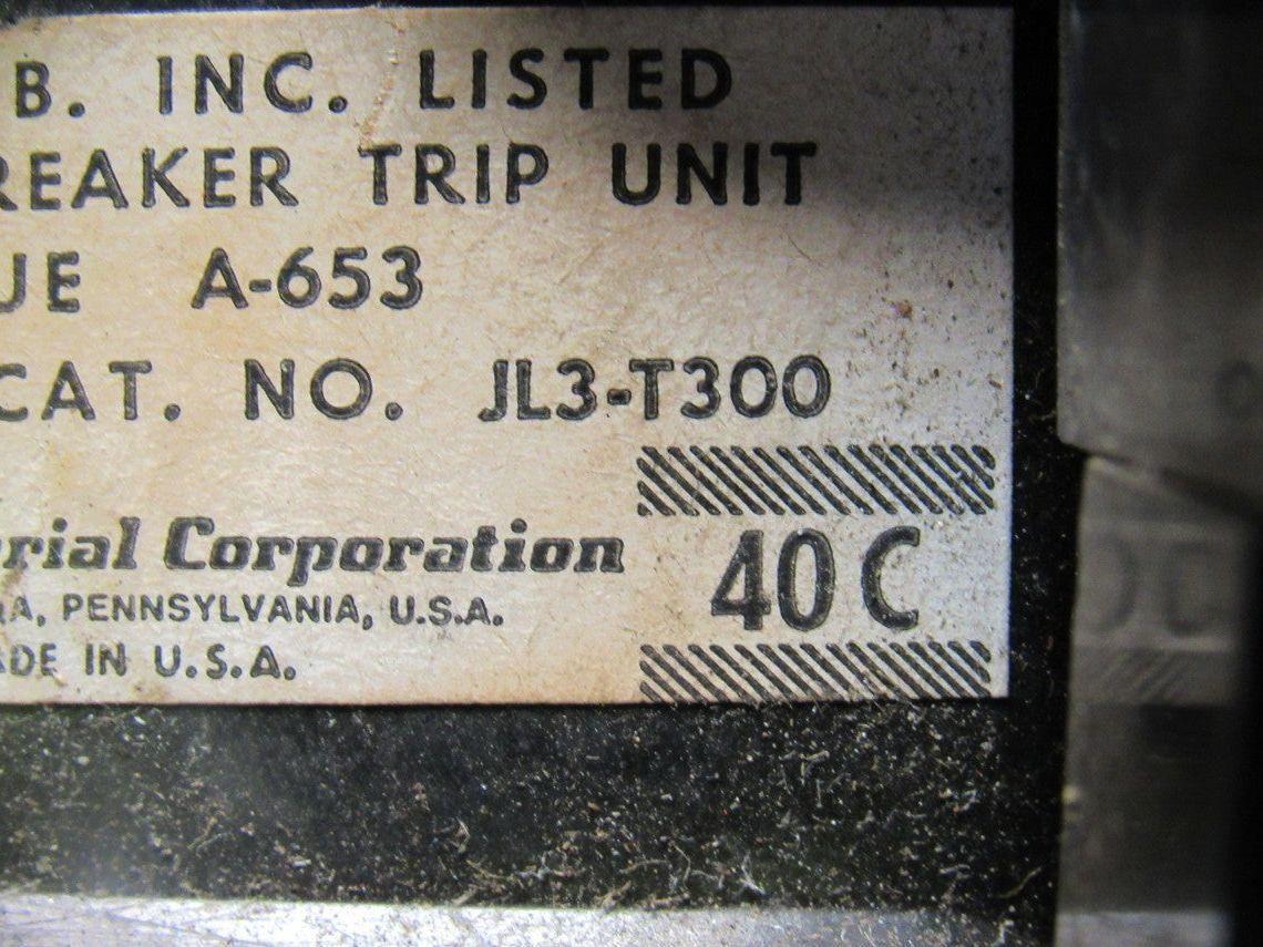 ITE JL3-T300 300A Circuit Breaker 600V 3 Pole