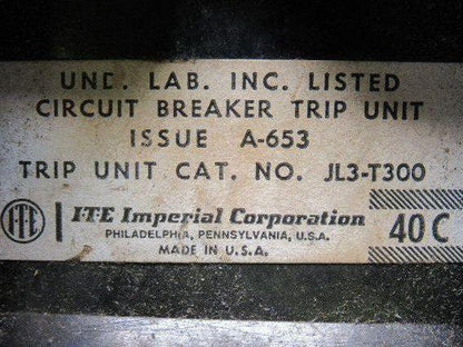 ITE JL3-T300 300A Circuit Breaker 600V 3 Pole