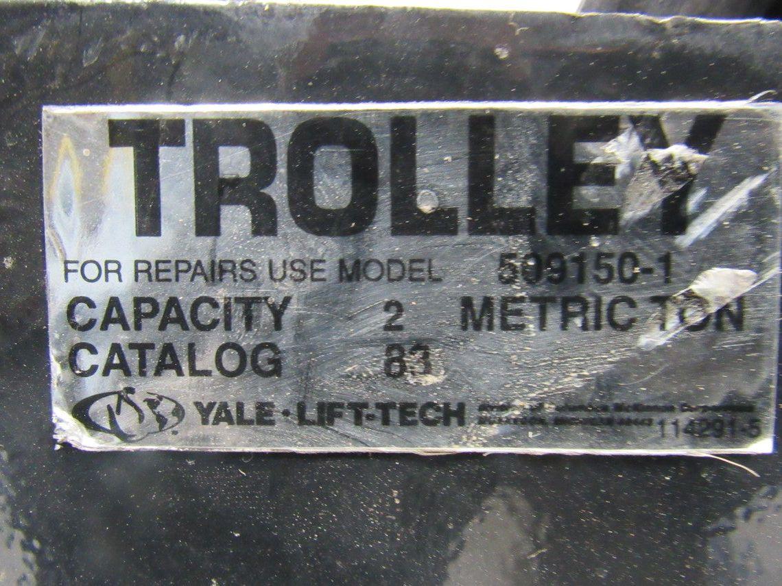 Yale 509150-1 2 Ton Hoist Chain Geared Beam Trolley 40A 600V Pickup Collector