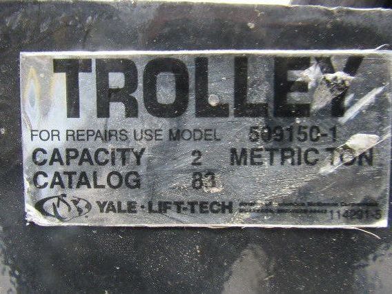 Yale 509150-1 2 Ton Hoist Chain Geared Beam Trolley 40A 600V Pickup Collector