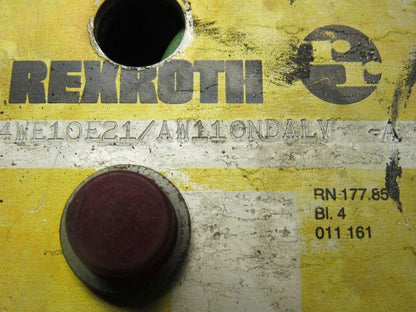 Rexroth 4WE10E21/AW110NDALV-A Hydraulic Directional Valve 110V Coil