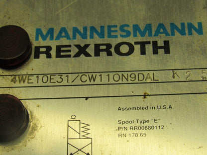 Rexroth 4WE10E31/CW110N9DAL Solenoid Operated Directional Valve 110 Coil