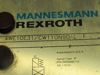 Rexroth 4WE10E31/CW110N9DAL Solenoid Operated Directional Valve 110 Coil