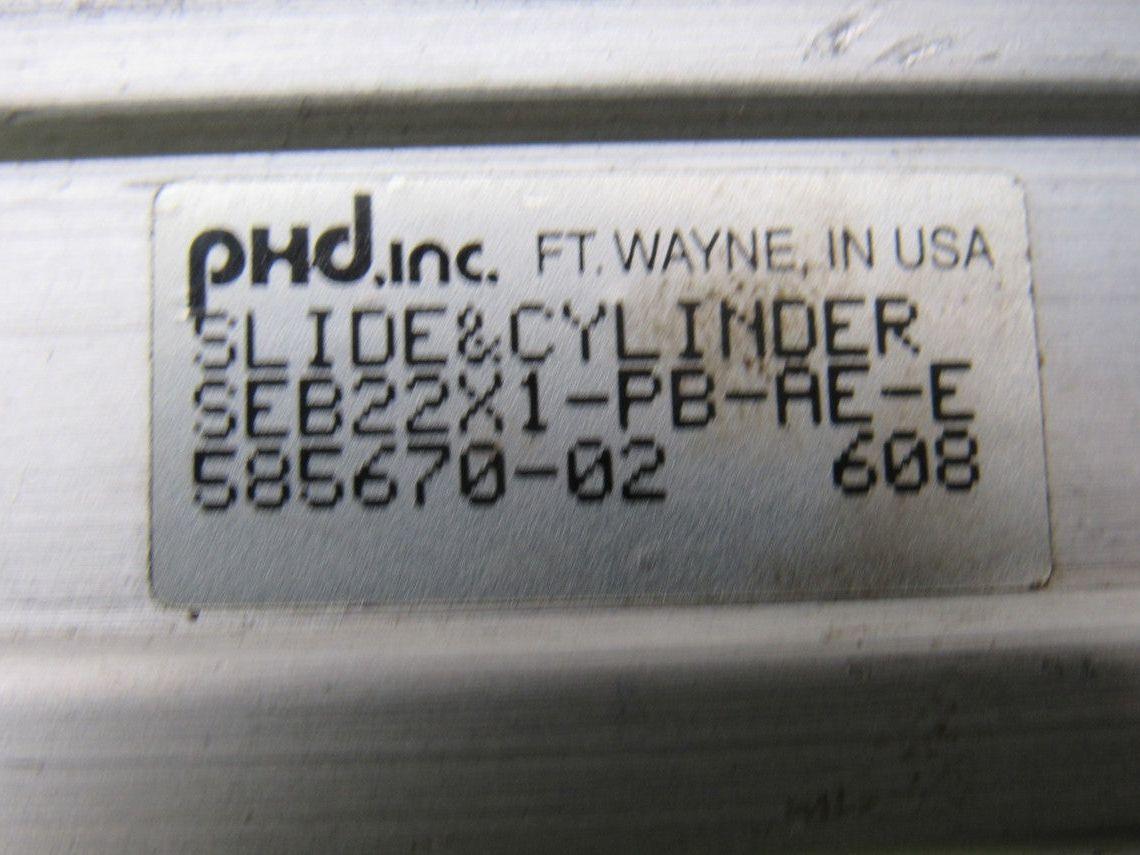 PHD SEB22X1-PB-AE-E Pneumatic Linear Slide & Cylinder Assembly