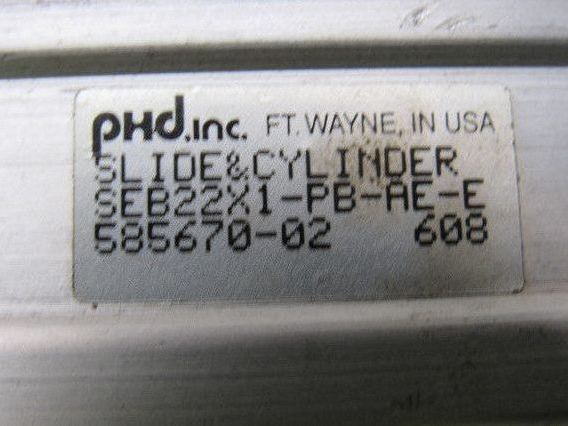 PHD SEB22X1-PB-AE-E Pneumatic Linear Slide & Cylinder Assembly