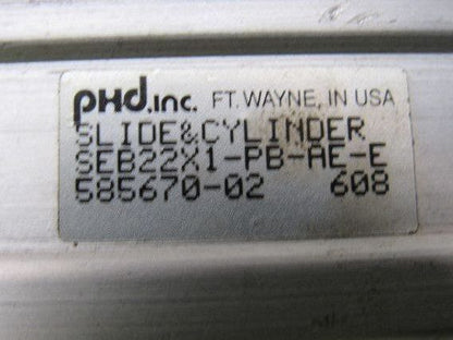 PHD SEB22X1-PB-AE-E Pneumatic Linear Slide & Cylinder Assembly