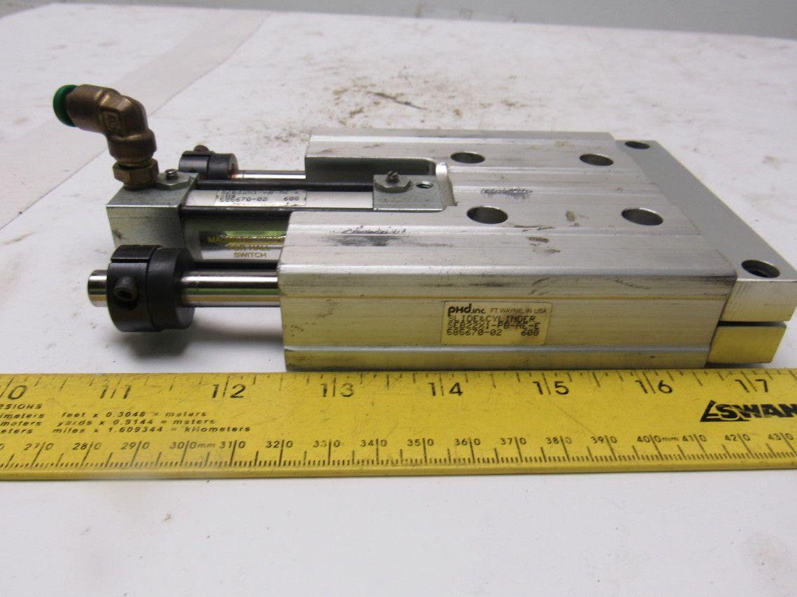 PHD SEB22X1-PB-AE-E Pneumatic Linear Slide & Cylinder Assembly