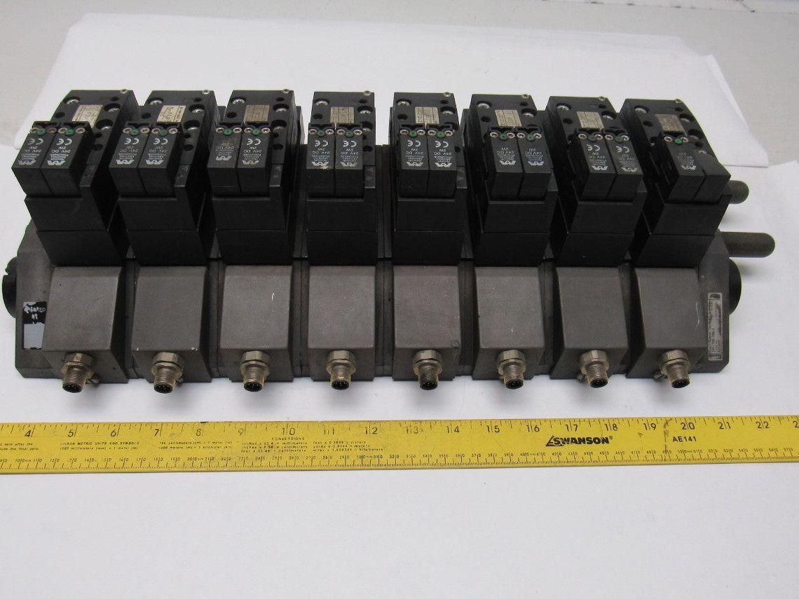 Bosch Rexroth 261-108-...110/140/120 Pneumatic Solenoid Valves W/Manifold