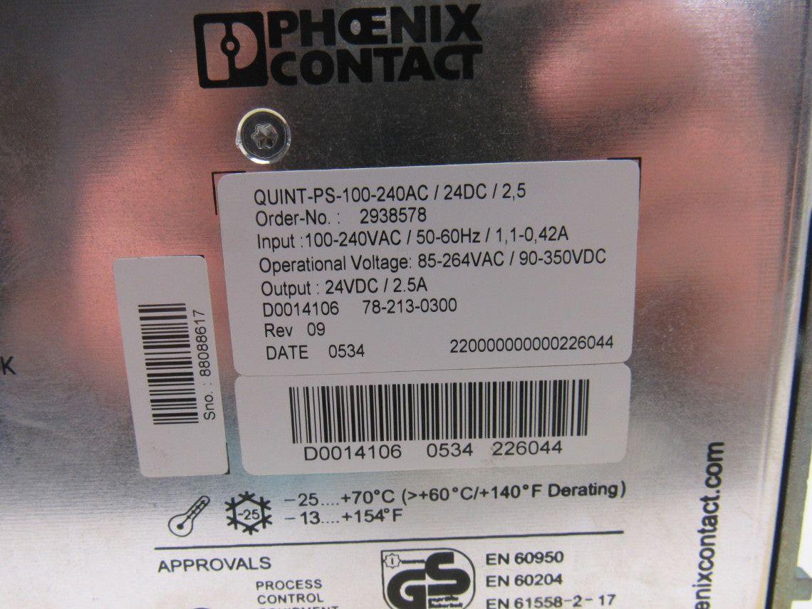 Phoenix Contact Quint-PS-100-240AC-24DC/2.55 Power Supply 24VDC/2.5A