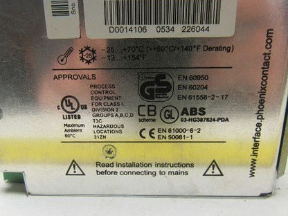 Phoenix Contact Quint-PS-100-240AC-24DC/2.55 Power Supply 24VDC/2.5A