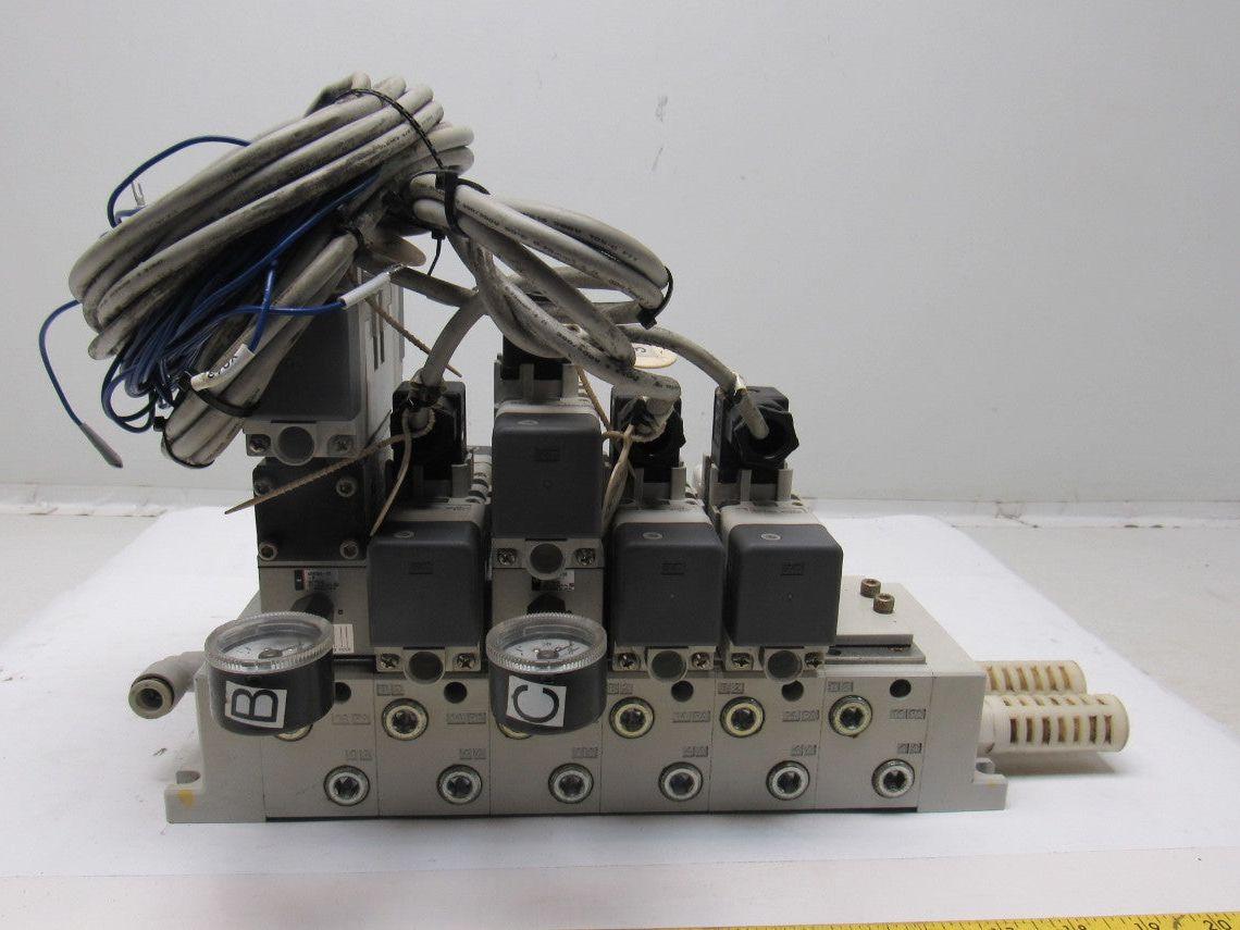 SMC VQ7-6-FPG-D-32 & VQ7-6-FPG-S-32 Pneumatic Selenoid Valve Manifold Assembly