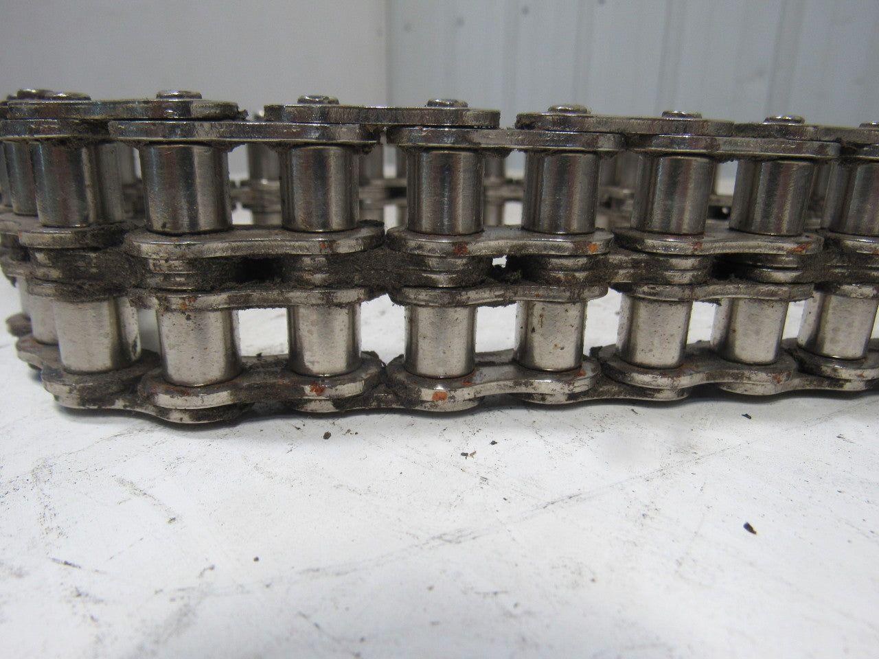 RS60 12' Double Strand Rivet Roller Chain Nickel Plate