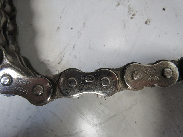 RS60 12' Double Strand Rivet Roller Chain Nickel Plate