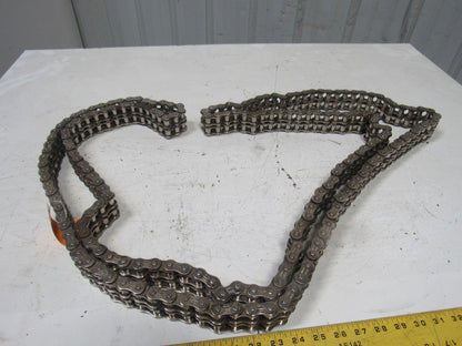 RS60 12' Double Strand Rivet Roller Chain Nickel Plate