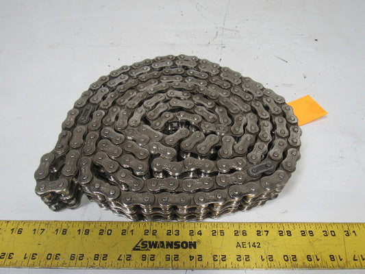 RS60 12' Double Strand Rivet Roller Chain Nickel Plate